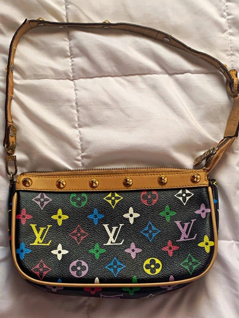 Louis Vuitton Black Multicolor Monogram Canvas Shoulder Pochette